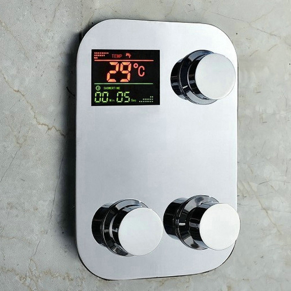 Milan Juno Digital Thermostatic Temperature Sensitive 3 Way Shower Mixer Control Valve Water Powered